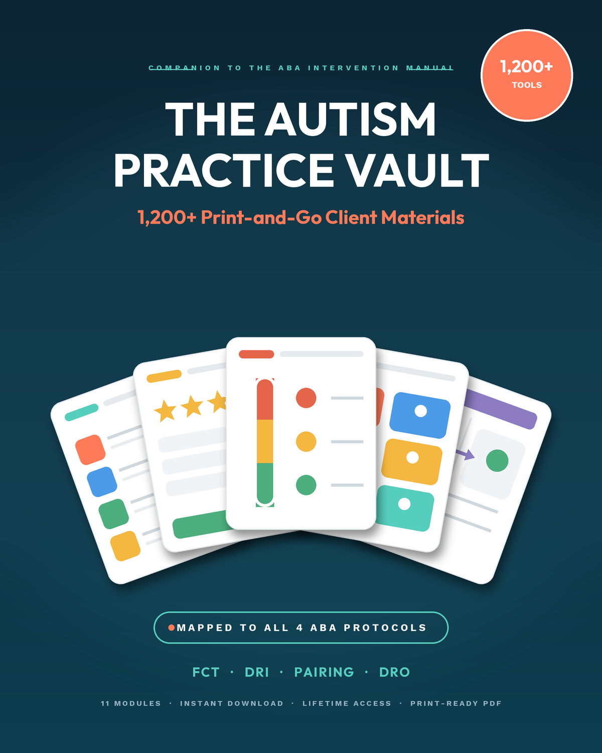 The Autism Practice Vault — 1,200+ Print-and-Go Client Materials