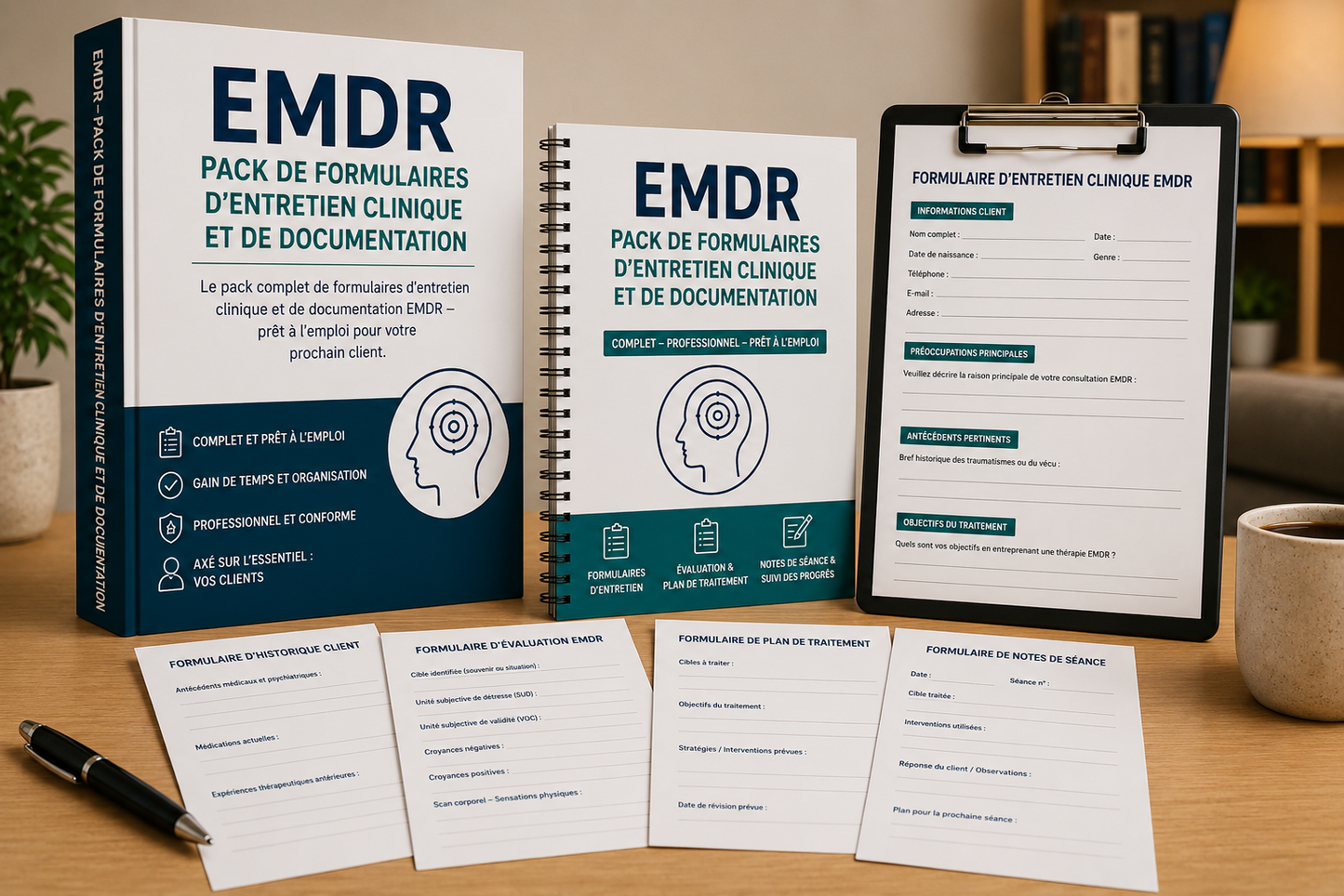 Pack de formulaires cliniques d'admission et de documentation EMDR