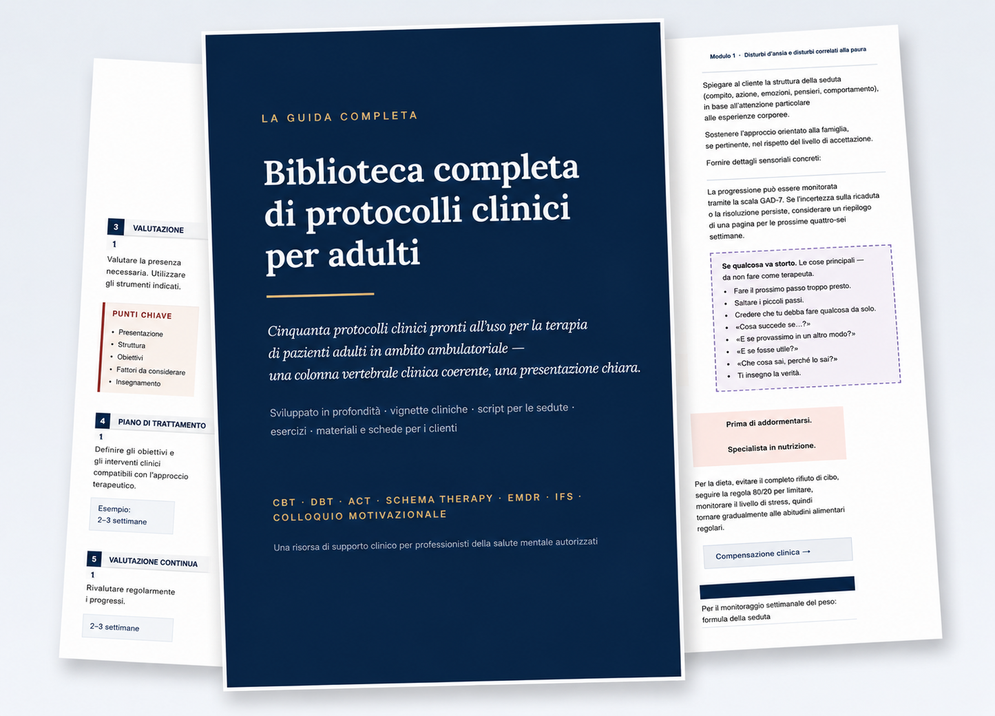 La libreria completa di protocolli clinici per adulti — 50 protocolli pronti all'uso | GP