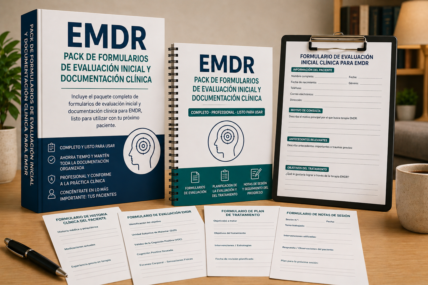 Paquete de Formularios Clínicos de Admisión y Documentación para EMDR