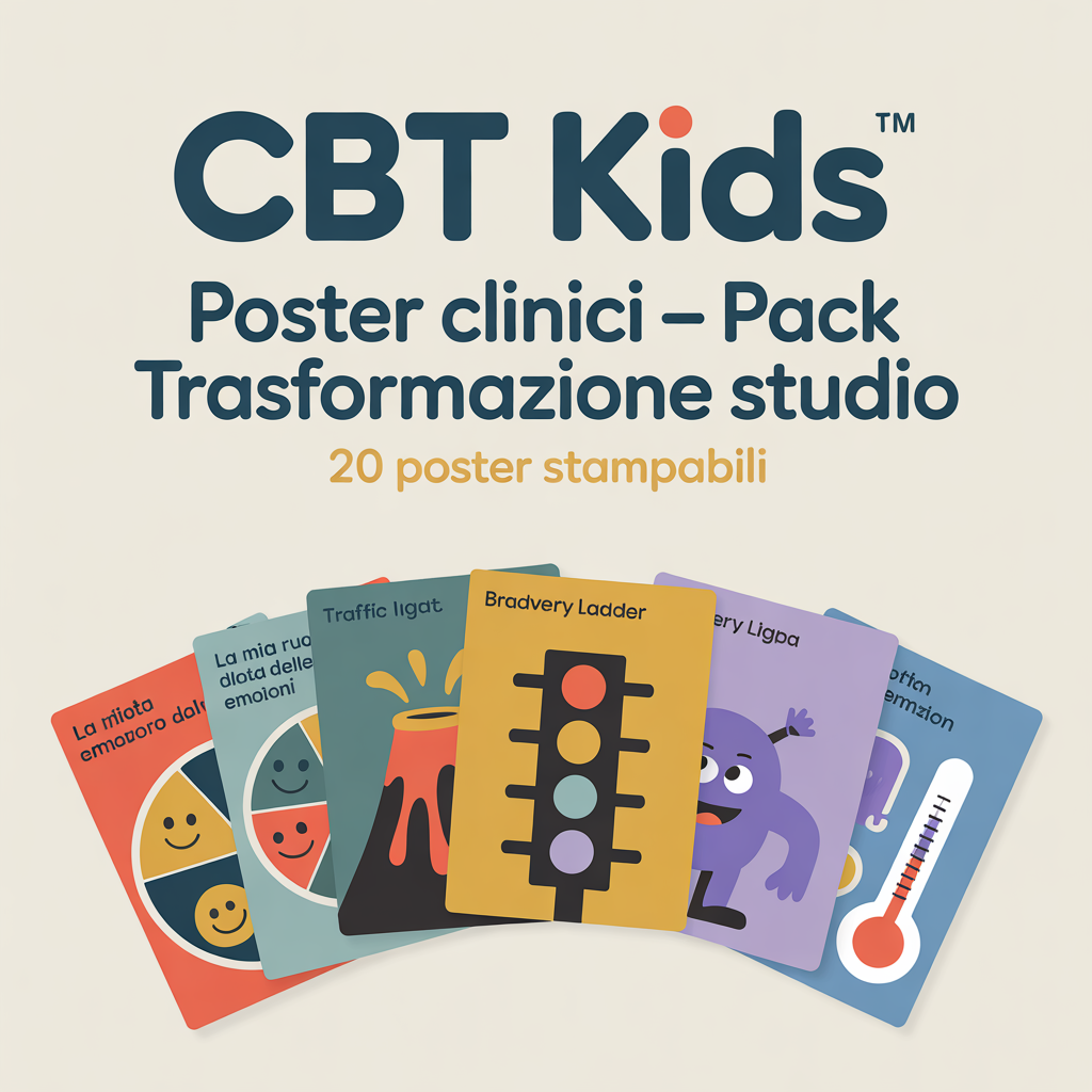 CBT Kids™ Trasforma il Tuo Studio — 20 Poster Pronti da Stampare