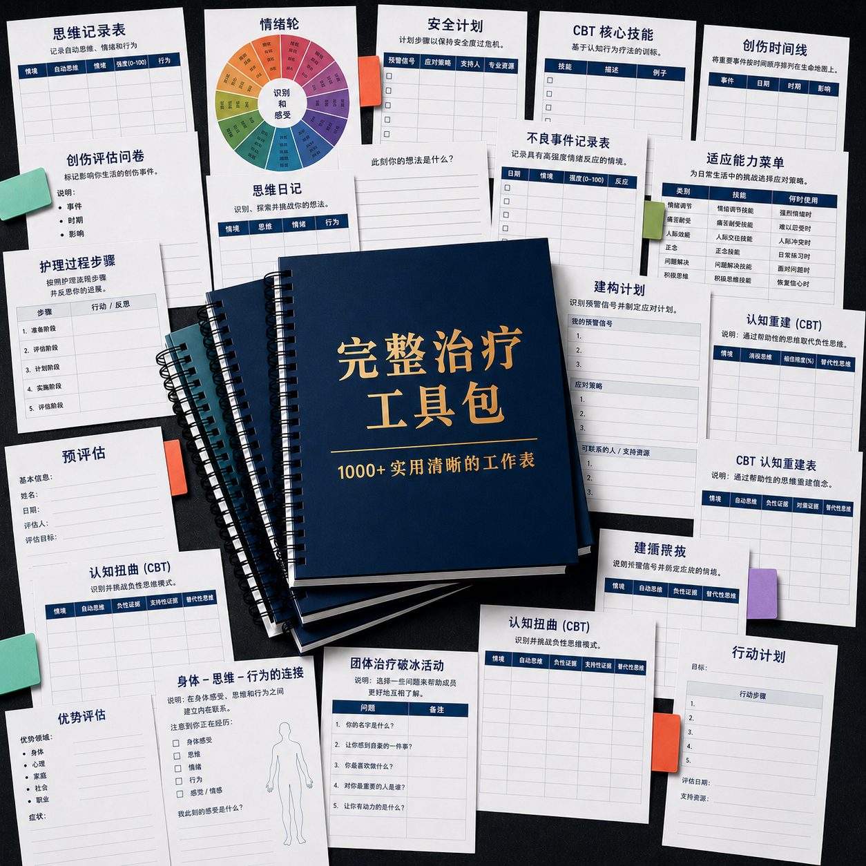 完整治疗工具包——超过1000份可直接用于会谈的现成工作表